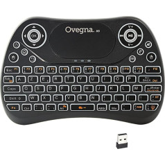 Ovegna A5 Беспроводная мини-клавиатура AZERTY 2.4GHz Touchpad Перезаряжаемая батарея с подсветкой 7 цветов для Smart TV, PC, Mini PC, Mac, Raspberry Pi 2/3/4, ноутбука и Android B