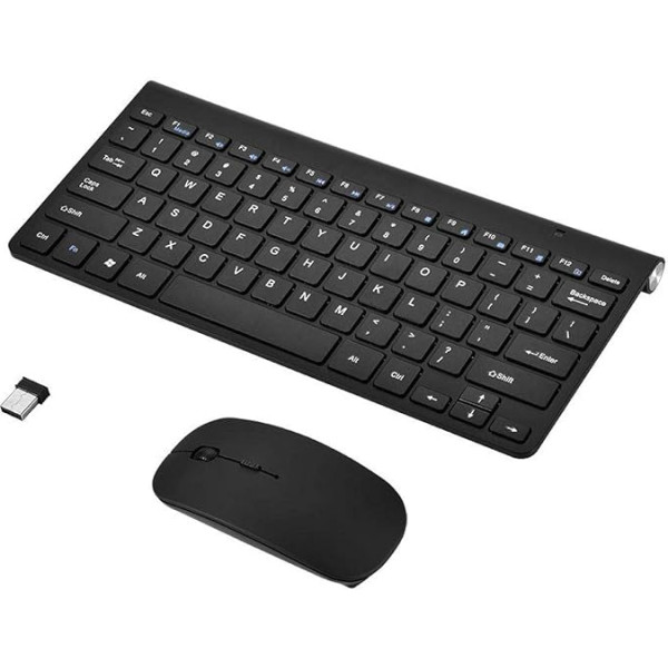 Richer-R Slim 2,4GHz bezvadu tastatūras un peles komplekts ar 12 multivides taustiņiem datoram ar Win XP / 7 / 8