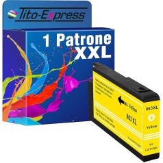 Tito-Express 1 dzeltena tintes kasetne, kas saderīga ar HP 963XL HP 963 | HP OfficeJet Pro 9010 9010e 9012 9012e 9013 9014 9015 9015e 9016 9018 9019 9020 9022 9022e 9022 9022e 90 023 9 9025 9025e 9026 9028