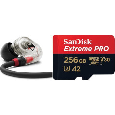 Sennheiser IE 100 PRO CLEAR Dynamic In-Ear Handsets & SanDisk Extreme PRO microSDXC UHS-I memory card 256 GB + Adapter & RescuePRO Deluxe