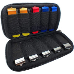 Flash Drive Case USB Holder Storage Bag for USBs/Key Drives (Case Only) (Black 10 Slots)