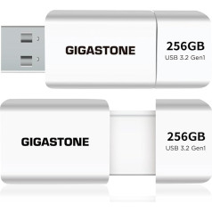 Gigastone Z60 256GB 2-Pack USB 3.2 Gen1 zibatmiņas disks, R/W 120/80MB/s īpaši ātrdarbīgs pildspalvu disks, bez vāciņa, ar USB 2.0 / USB 3.0 interfeisu, saderīgs ar USB 2.0 / USB 3.0 saskarni