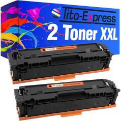 Tito-Express 2 melnā tonera kasetnes priekš HP CF540A Color Laserjet Pro M 254 DNW MFP M 281 FW 281 FDW