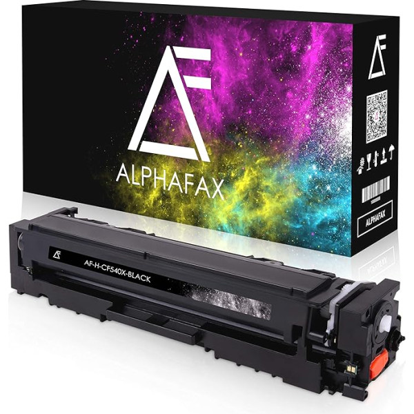 Alphafax toneris saderīgs ar HP CF-540X priekš Color Laserjet Pro M281fdw M-280nw M-281fdn M254nw M254dw - 203X melns 3 200 lappuses