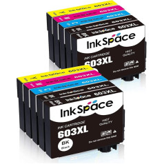 InkSpace 603XL tintes kasetnes aizstājējs Epson 603XL tintes kasetnēm, kas saderīgas ar Epson Expression Home XP-3100 XP-4100 XP-2100 XP-2105 XP-3105 XP-4105 Workforce WF-2810 WF-283 0 WF-2 835 WF-2850 (10 gab.)