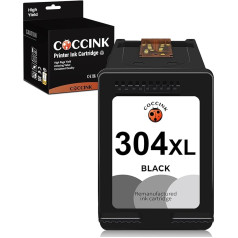 COCCINK 304XL tintes kārtridži priekš HP 304 XL priekš DeskJet 2620 2625 2625 2630 2635 2655 3700 3720 3730 3735 3755 3760 Envy 5010 5020 5020 5055 5052 A MP 100 120 130 atjaunotas tintes kasetnes (1 melna)