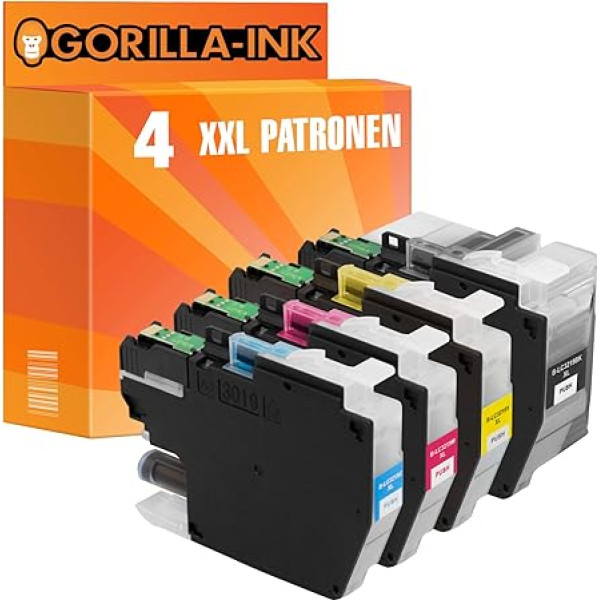 Gorilla-Ink 4 XXL kasetnes saderīgas ar Brother LC-3219 | MFC-J 6935DW MFC-J 5730DW MFC-J 6930DW MFC-J 5330DW MFC-J 5335DW MFC-J 5330DW MFC-J 6530DW MFC-J 5930DW