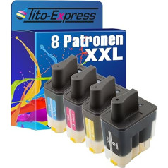 Tito-Express PlatinumSerie 8X XXL tintes kasetne, kas saderīga ar Brother LC900 DCP-110C MFC-422C MFC-425CN MFC-5440CN MFC-5840CN MFC-5840CN