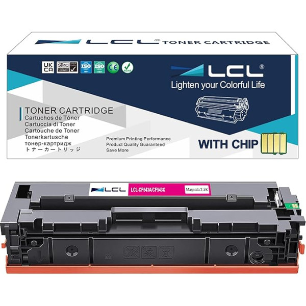 LCL Kompatible Tonerkartusche für HP 203A 203X CF543A CF543X 2500 Seiten (1 Magenta) Ersatz für HP Color Laserjet Pro M254dw 254NW Laser Jet Pro MFP M281dw M281CDW M281FDW M280NW M254dn M281fdn