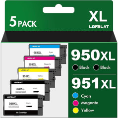 LOFBLAT 950XL 951XL Druckerpatronen Kompatible für HP 950/951 Multipack Officejet Pro 8600 8610 8100 8620 8615 8100 8625 8630 8640 8660 276dw 251dw Drucker (2 Schwarz Cyan Magenta Gelb, 5er-Pack)