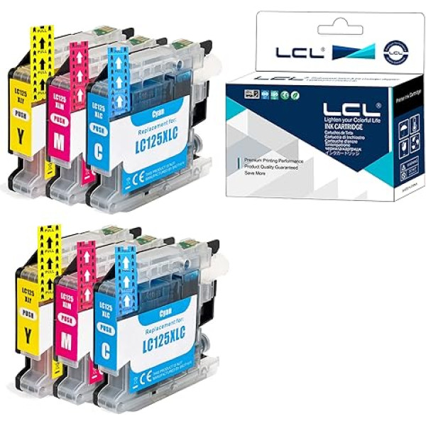 LCL saderīga tintes kasetne LC125 LC125 LC125XL LC125XLC LC125XLM LC125XLY (2Cyan 2Magenta 2Yellow) priekš Brother J6520DW/J6720DW J6920DW MFC-J4410DW/J4510DW/J4610DW /J4710DW DCP-J4110DW 0DW