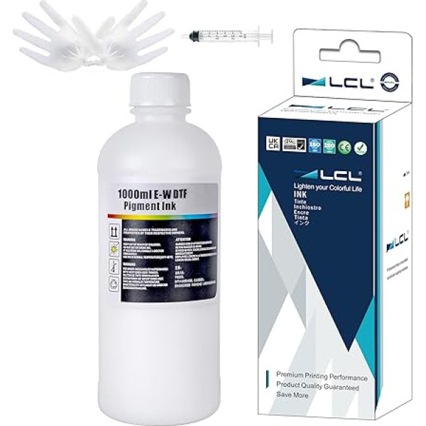 LCL 1000 ml DTF rašalas, DTF pernešimo rašalas, skirtas Epson EcoTank ET-2700 ET-2750 ET-2751 ET-2756 ET-2850 ET-2851 ET-2856 ET-3700 ET-3750 ET-3850 ET-3850 ET-3850 ET-3850 ET-3850 ET-3850 ET-3850 ET-3850 ET-T-4750 ET-4850