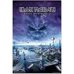 Grupo Erik Iron Maiden Brave New World plakāts — 35,8 x 24,2 collas — piegādāts velmēts — forši plakāti – mākslas plakāti – plakāti un izdrukas – sienas plakāts