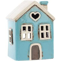 Shudehill Giftware Village Pottery Ceramic Mini Heart Tealight, Aqua