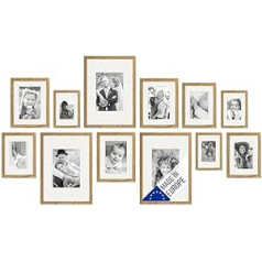 Photolini Basic Collection Modern Picture Frame, Set of 2, Solid Wood, White, with Mount