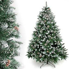 Yorbay künstlicher Weihnachtsbaum Tannenbaum mit Ständer 120cm-240cm für Weihnachten-Dekoration Mehrweg (Weihnachtsbaum mit Schnee, 180cm)