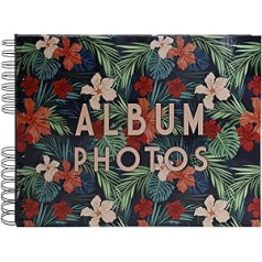 Exacompta Tropical 16788E Premium fotoalbums ar 50 melnām lapām, lieliski piemērots jūsu fotogrāfijām, kas paredzētas DIY fotoattēlu grāmatai, spirālveida albums, melns