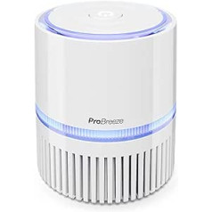 Pro Breez 3-in-1 Mini Air Purifier with HEPA Filter and Ioniser - Small Air Purifier for Home or Office - Ideal for Allergy Sufferers and Smokers - USB and Power Cord