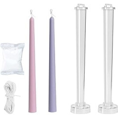 2 Pieces Tapered Candle Mold, Candle Mould, Body Shapes for Candle Making, Plastic Pillar Candle Holder, Classic Tall Cone Shape for Church, Christmas, Candlelight, Dinner, Valentine's Day