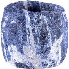 Nupuyai Natural Blue Sodalite Stone Tea Light Holder Votive Candle Holder Raw Stone Shape Candle Holder Air Plants Holder for Tea Light Holder Altar, Meditation, Table, Party Decor