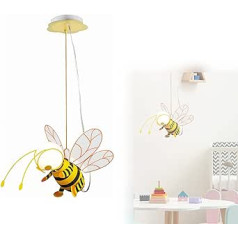 bmf-versand® vaikiška lempa prie lubų Bee LED – pakabinama lempa Vaikų kambario mergaitėms berniukams – kabanti vaikų kambario lempa geltona – vaikiška šviesa, įskaitant lemputę – pakabinama lempa vaikams, gyvūnai