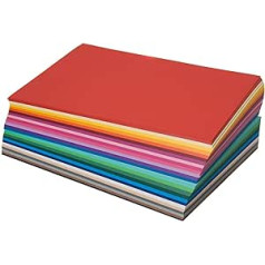 folia 64/500 09 - Tonpapier Mix, DIN A4, 130 g/m², 500 Blatt sortiert in 25 Farben, zum Basteln und kreativen Gestalten von Karten, Fensterbildern und für Scrapbooking