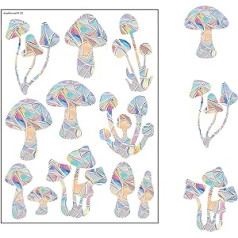 Payutou 4 Sheets 44 Pieces Mushroom Window Stickers for Bird Strikes, Anti-Collision Window Stickers, Glass Alarm Prism Stickers, Prevent Bird Strikes, Decorate Your Glass Doors