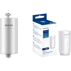 „Philips AWP1775“ integruotas dušo filtras, KDF filtrų sistema nuo likutinio chloro, bakterijų, nešvarumų ir kalkių nuosėdų ir AWP305 „X-Guard“ pakaitinė kasetė, skirta „Philips“ vandens ant čiaupo vandens filtrui AWP3703