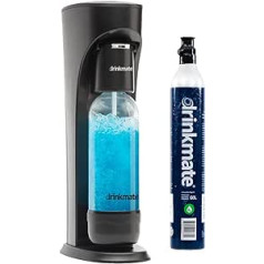 Drinkmate OmniFizz Water Carbonator and Beverage Carbonator - Drinks Any Drinks Including 425g (up to 60L) CO2 Cylinder (Matte Black)
