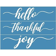 Hello Thankful Joy pašlīmējošā sietspiedes trafarets Atkārtoti lietojami rakstzīmju trafareti krāsošanai uz koka DIY Dekorācijas T-krekls Textile