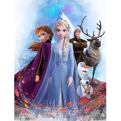 Liela Frozen 2 The Frozen Team mīksta sega 130 x 170 cm Super mīksta sega Dīvānsega Flīsa sega Silta bērnu sega Disney Olaf Anna Elsa Sven Kristoff Arendelle Pilnīgi atsaldēts