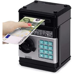 Auped Electronic Money Box for Children, Money Box Password Piggy Bank Toy Festival Birthday Gifts for Boys Children (Black)