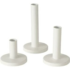 Boltze Malko 2026192 Candle Holder Set of 3 (Metal Candlestick, White, Decoration for Table/Dresser, Candlestick)