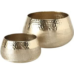 Boltze Lukeria 1016246 Tea Light Holder Set of 2 Metal Gold Surface Matte and Glossy Decoration Diameter 13 cm + 20 cm