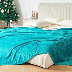 Rendile flanelinė vilninė antklodė 200x230cm didelės antklodės ir užklotai Minkšto žakardo audinio lapų rašto prabangūs užmetimai lovai sofai žaliai žalsvai žalsvai mėlyna