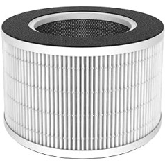 KITCHEN MOVE 1 replacement filter HEPA for Pacific air purifier 3 filter levels, white, diameter 16 x height 12 cm