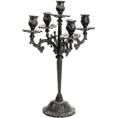 Sungmor Heavy Duty Cast Iron Candle Holder - Handmade Vintage Candle Holder - 43cm Tall & 5 Arms Candle Holder - Decorative Pillar Candle Holder for Christmas, Birthday, Wedding, Home