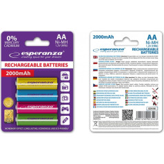 Аккумуляторы aa 2000mah 4шт микс цветов