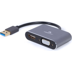 I/o adapteris usb3 uz hdmi/vga/grey a-usb3-hdmivga-01