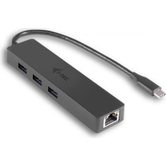 Тонкий 3-портовый концентратор Usb-c с гигабитным адаптером Ethernet