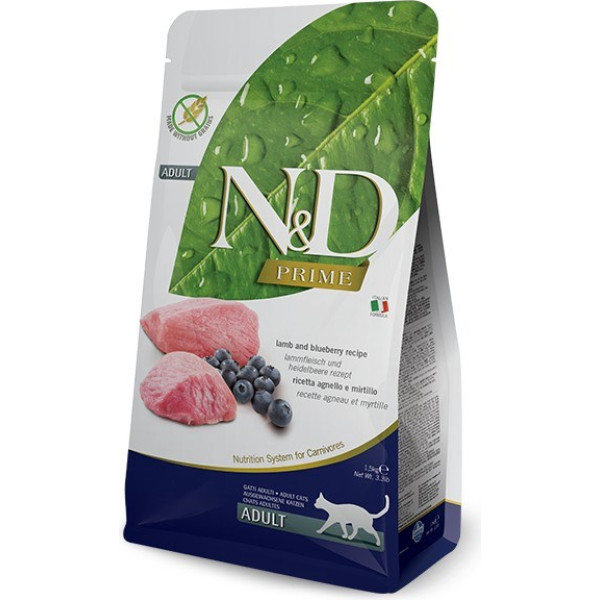 n&d prime lamb & blueberry adult - sausa kaķu barība - 1,5kg