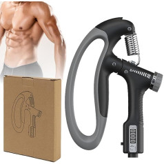 Leikurvo Hand Trainer Forearm Trainer: Finger Trainer Adjustable Resistance 10-100 kg with Counting Function Hand Forearm Training Device Finger Grip Strength Trainer for Fitness Strength Training