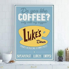 Eeypy Dekoratīvās zīmes Gilmoras meitenes Classic apdare Luke's Diner Fun Saying Metāla alvas zīme Antique Plaque Rustic Poster Bar Home Wall Decor 8 