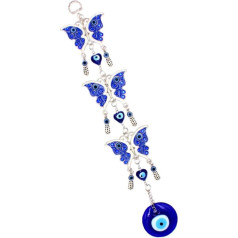 BESPORTBLE Evil Eye Pendant Butterfly Turkish Lucky Charm Turkish Eye Nazar Boncuk Lucky Charm Dream Catcher Aksesuāri guļamistabai Automašīnas logu apdare Lustra sienas piekaramais zils