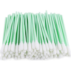 200 Pieces Cleaning Sponge Long Sterile for Inkjet Printhead Cleaner, Camera, Lens Cleaning, Optical Equipment, Green