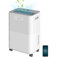 Cecotec BigDry 8000 Expert Connected gaisa susinātājs. 16 l/dienā, noņemama 2 litru tvertne, WLAN vadība, veļas žāvēšanas funkcija un 24 stundu taimeris, pārklājums 30 m2.