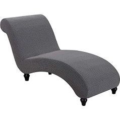 YSLLIOM Chaise Lounge Slipcovers, atpūtas krēsla pārklājums, luksusa krēslu pārklāji, pārklājums, stiepjas, neslīdošs, mazgājams mašīnā (pelēks)