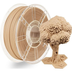 LVVJ3D Pla Filaments 1,75 mm, 3D printera filaments PLA Natural Matte Wood Struktūra, balta ozolkoka koksnes filaments, izmēra precizitāte +/- 0,03 mm, 1 kg/masa