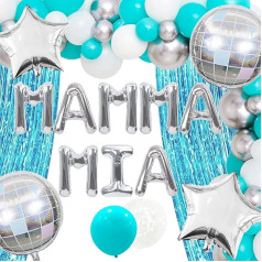 JeVenis Dancing Queen Bachelorette Party Dekorācijas Mamma Mia vecmeitu ballīšu dekorācijas Mamma Mia ballīšu piederumi Mamma Mia Dzimšanas dienas dekorācijas Baloni Disco Party dekorācijas