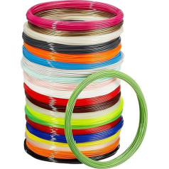 Amazon Basics 3D printera PLA plastmasas filaments, 1,75 mm, 1,25 kg, 22 daudzkrāsains